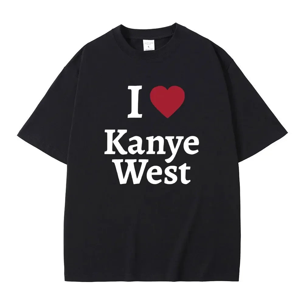 I Love Kanye West White Graphic Tee Shirt